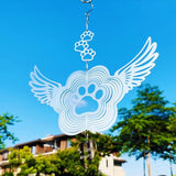 Pet Memorial Wind Spinners, Dog Memorial Gifts,Stainless Steel Angel Wings Pet Paw Print,Dogs and Cats Remembrance, Pet Sympathy,Pet Loss Bereavement Gifts