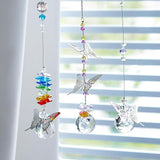 H&D HYALINE & DORA Crystal Suncatcher Window Hanging Ornament Crystals Ball Prism Rainbow Maker Butterfly Decor Pendant Set for Home Garden