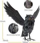Natelf Garden Owl Sculptures & Statues, Standing Metal Bird Yard Art Sculpture for Patio Backyard Pond Outdoor Decorations