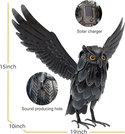 Natelf Garden Owl Sculptures & Statues, Standing Metal Bird Yard Art Sculpture for Patio Backyard Pond Outdoor Decorations