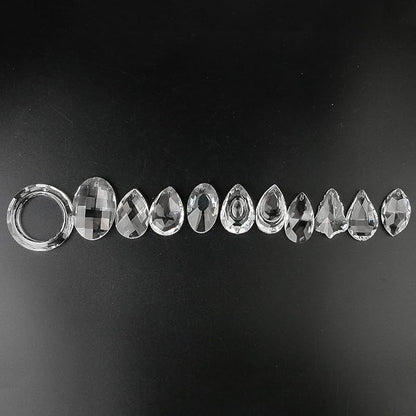 H&D 11pcs Clear Crystal Chandelier Lamp Lighting Drops Pendants Balls Prisms Hanging Glass Prisms Parts Suncatcher Home/House Decor