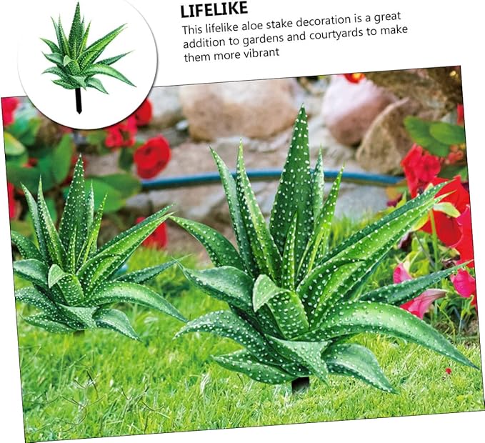 Ciieeo Aloe Stake Garden Decor Double-Sided Acrylic Outdoor Ornament for Vibrant Patio Decoration for Lawn and Pathway Displays