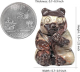 Amogeeli Healing Crystal Bear Figurine, Hand-Carved Bear Pocket Stone Animal Statue Sculpture Home Office Garden Decoration