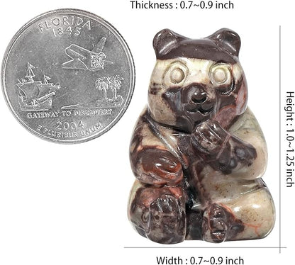 Amogeeli Healing Crystal Bear Figurine, Hand-Carved Bear Pocket Stone Animal Statue Sculpture Home Office Garden Decoration