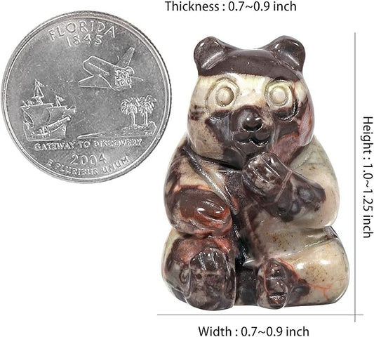 Amogeeli Healing Crystal Bear Figurine, Hand-Carved Bear Pocket Stone Animal Statue Sculpture Home Office Garden Decoration