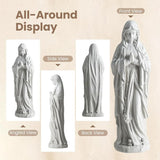 Giantex Virgin Mary Praying Statue 29.5", Blessed Mother Outdoor Religious Statue with Rosary Beads, Weather-Resistant MgO Catholic Yard Decor for Lawn, Patio, Prayer Garden & Memorial, Off White