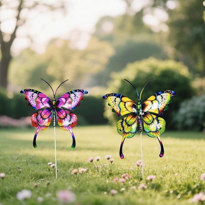 A Set of Adorable Wrought-Iron Garden planters is Suitable for Various Places Such as patios, courtyards, corridors, etc. (Butterfly)