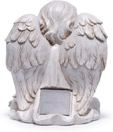 basen Solar Angel Garden Statue with Lighted Wishing Jar, Resin Outdoor Guardian Angel Figurine, Waterproof Lawn Yard Patio Decor, Memorial Sympathy Sculpture for Porch Backyard Gift