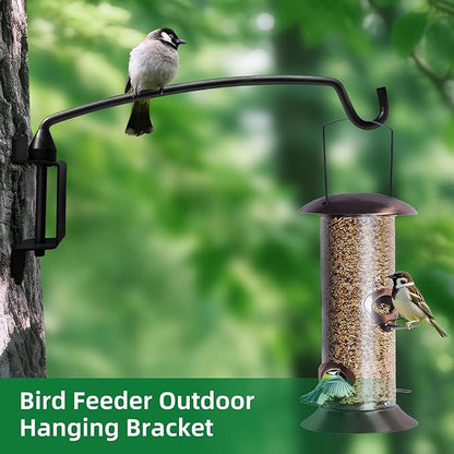 Plant Hooks for Wall, Outdoor Plant Hanging Bracket Wall Mount Plant Hanger Decorative Swivel Hooks with Ajustable Angles for Bird Feeder, Wind Chimes Metal Black 12.2 Inches