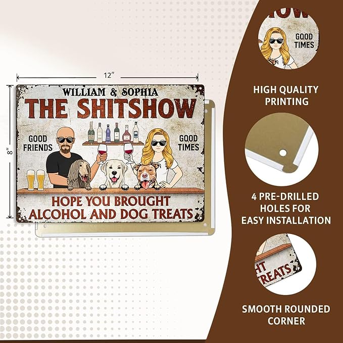 Custom Patio Backyard Metal Signs Where Neighbor Listen to Good Music Welcome Sign, personalized Retro Wall Decor for Home Gate Poolbar Balcony Basement Sign Gift tin signs vintage metal Funny Wall Decoration (The Bar)