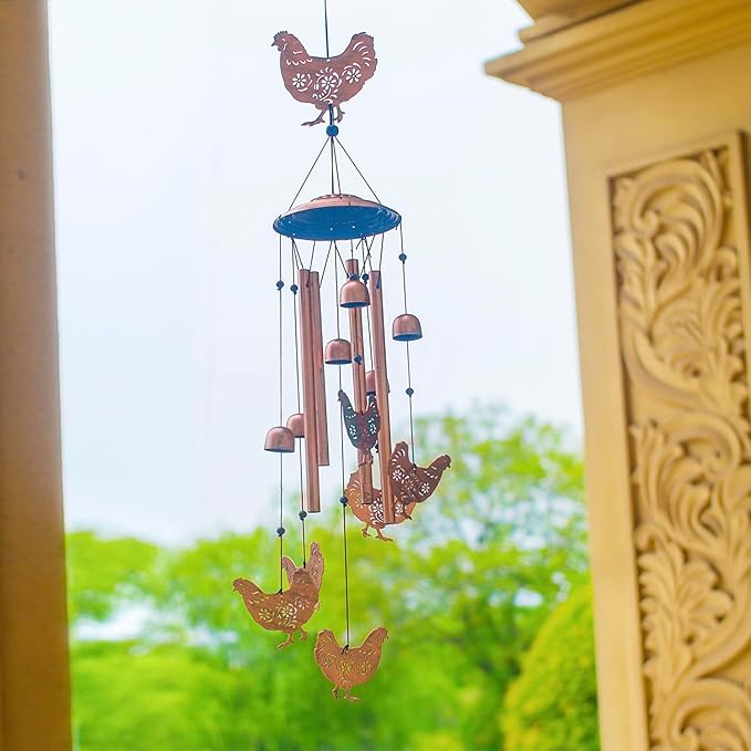 for Mom Chicken Wind Chimes for Outside,Chicken Gifts for Women/Men/Sympathy/Memorial Gifts/Birthday Festival Metal windchimes Outdoors/Indoors,Patio,Garden Decor,Home,Yard