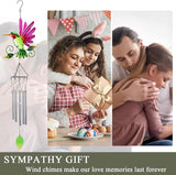 Taman Wind Chime for Outside - Hummingbird Wind Chimes for Outside Aluminum Tubes Decorative Memorial Gift, for Home, Outdoor, Yard, Patio,Garden Decor
