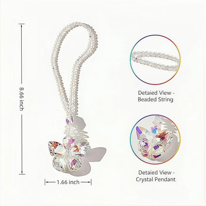 Sun Catchers for Windows Hanging, Crystal Butterfly Suncatchers for Window Garden Christmas Tree Wedding Party Patio Backyard Car Home Indoor/Outdoor Decoration Gift (1, Butterfly)