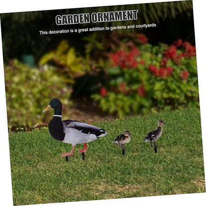 Garden Stake Decoration Ground Insert Lifelike Acrylic Stakes 6pcs Duck for Backyard