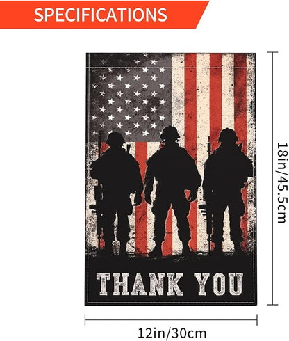 Thank You Print Garden Flag Seasonal Double Sided 12 x 18 Inch Small Yard Flag for Indoor Outdoor Decor Holiday All Seasons