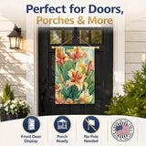 Caroline's Treasures Utah Sego Lilies in Watercolor House Flag Large Porch Sleeve Pole Decorative Outside Yard Banner Artwork Wall Hanging, Polyester, House Size, Multicolor