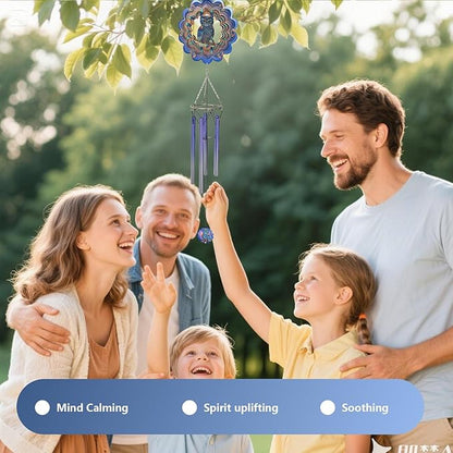 Mandala Wind Chimes Outdoor Cut Metal Kinetic Art Wind Spinner Stainless Steel Hanging Yard&Garden 3D Wind Sculpture Decorations Indoor Spinners