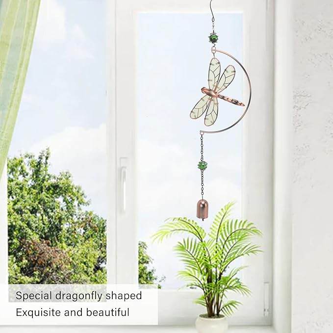 Dragonfly Wind Chimes, Dragonfly Ornaments Hanging Decorate Window Hanging Ornaments for Patio, Garden, Backyard or Porch