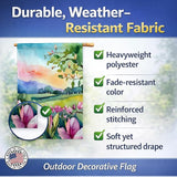 Caroline's Treasures Louisiana Magnolias in Watercolor House Flag Large Porch Sleeve Pole Decorative Outside Yard Banner Artwork Wall Hanging, Polyester, House Size, Multicolor