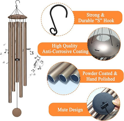65" Extra Large Wind Chimes for Outside Deep Tone,Big WindChimes for Outdoor Porch Garden Patio Balcony Decor, Deep Tone Wind Chimes (Pink)