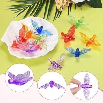 M METERXITY 12-Pack Wind Chime Pendants, 4.3cm Acrylic Peace Dove Shape DIY Wind Chime Parts Supplies for Craft Projects/Custom Home Garden Outdoor Hanging Decorations [Purple]