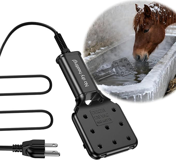 120V 800W Pond De-Icer and Chicken Water Heater for Livestock Tank Heater, Featuring Power-Off Protection, Overheating Protection, GFCI Plug & 9.2FT UL Approved Cord