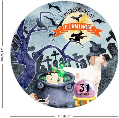 Retro Metal Sign 12"x12",Happy Halloween Scary Night Grave Witch Bats Trick Or Treat Dog Aluminum Tin Metal Sign for Home Living Room Bedroom Garden Farm Patio Decor Wall Art Poster