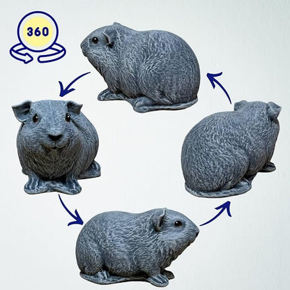 OLOMA Realistic Guinea Pig Yard Statue Solid Concrete Animal Art with Resin Sealed Surface Durable All Season Weatherproof Decor for Backyard Landscape Lawn Patio and Interior Spaces