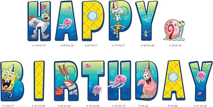 SpongeBob Happy Birthday Yard Signs with Metal Stakes, 16" Letters