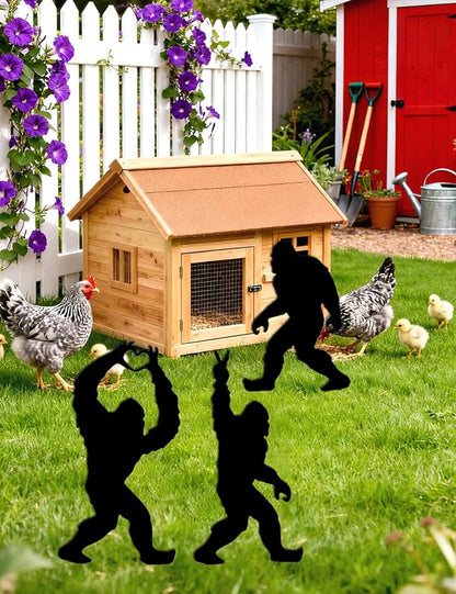 3 Pack Metal Big Foot Sasquatch Gifts, Weather-Proof Bigfoot Garden Decor Silhouette Sculptures & Statues Stakes Sign Art for Outdoor Lawn, Patio, Flower Beds, Ideal Gardening & Country Gifts