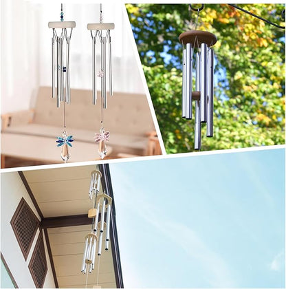 Wind Chime Tubes 30Pcs Wind Chime Kit for DIY Home Garden Outdoor Hanging Decorations 5 Different Length (Wind Chime+ String)