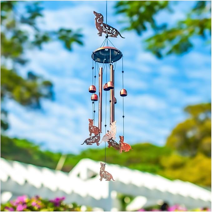 for Mom Dachshund Dog Wind Chimes for Outside,Dog Gifts for Women Men/Memorial Gift/Birthday Gifts Metal windchimes Outdoors/Indoors,Garden Decor,Patio,Home,Porch,Yard Decorations