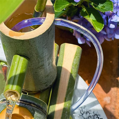 Bamboo Water Fountain with Solar Pump, Outdoor Freestanding Fountains Japan Garden Waterfall Outdoor Water Fountain Spout,Without Tank,25cm,Creativity,