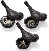 Pumtus Cast Iron Key Hider, Birds Hide-a-Key Holder, Outdoor Small Garden Statues Ornament, Outside Spare Key Hider Figurine, Indoor Decoration Jewelry Trinkets Box for Ear Studs, Rings, Paper Clips