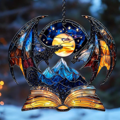 Fantasy Book Lover Acrylic Suncatcher Window Hanging Mini Bookshelf Decor Reader Gift Fantasy Decor