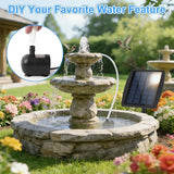 Yeomi Solar Fountain Pump for Bird Bath, 2.5W Solar Powered Water Fountain with 3 Nozzles & 1.5ft Tubing, Multi-Installation & 3-Layer Filtration for Small Pond, Garden Water Feature