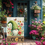 Gnome Garden Flags 12x18 Inch Double Sided Small Burlap Spring Summer Seasonal Holiday Wildflowers Home Outdoor Yard Lawn Welcome Buffalo Plaid Flag Decor