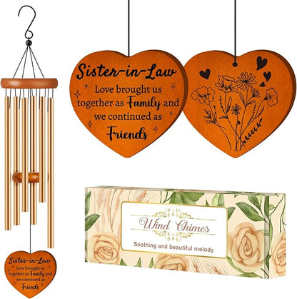 Sister in Law Gifts, Mothers Day Funny Gift for Sister in Law - Wind Chimes, Birthday, Wedding, Engagement, Thanksgiving Gifts