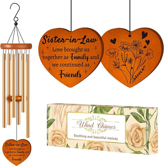 Sister in Law Gifts, Mothers Day Funny Gift for Sister in Law - Wind Chimes, Birthday, Wedding, Engagement, Thanksgiving Gifts