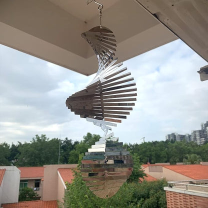 Hanging Wind Spinners Stainless Steel Metal Outdoor Garden Decor, Highly Reflective Bird Deterrent to Scare Birds Away from Yard Patio Farm 12inch,Gifts for Women Mom Dad Friend