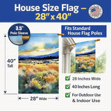Caroline's Treasures Nevada Sagebrush in Watercolor House Flag Large Porch Sleeve Pole Decorative Outside Yard Banner Artwork Wall Hanging, Polyester, House Size, Multicolor