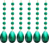 PATIKIL Teardrop Crystal Chandelier Pendants Beads, 6 Pack 160mm Length 38mm Chandelier Prisms Parts Ornaments Hanging Beads for DIY Arts Crafts Decoration, Dark Green
