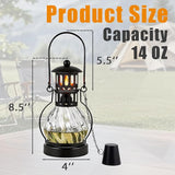 3 Pack Glass Table Top Torches, 14 oz Citronella Torches for Outside, Features hanging handles, Refillable Flame Light Torch, Decorative Tabletop Lantern for Yard, Patio, Garden, Party, Landscape
