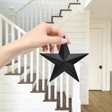 VIVICOMFY 6" 6pieces Per Set Black Metal Barn Star Wall Decor,Texas Stars Art,Metal Stars Rustic Vintage Western Country Farmhouse Home Indoor or Outdoor Decoration
