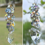 45mm Crystal Glass Heart Prisms Suncatcher Hanging Ornament Chakra Crystals Rainbow Maker with Colors Crystal Pendants for Home,Office,Garden Decoration (Heart)