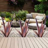 2PCS Large Tequila Rustic Sculpture, Wind Resistant Metal Agave Plants Garden Art for Outdoor Home Decor, DIY Hand Painted Metal Agave Yard Sculpture Statue Garden Lawn Ornament Gift (2, Brown)