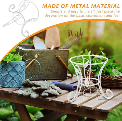 POPETPOP Metal Gazing Ball Stand 4.92In Decorative Sphere Display Base for Garden Patio Lawn Crystal Globe Holder Stable Support for Home and Office