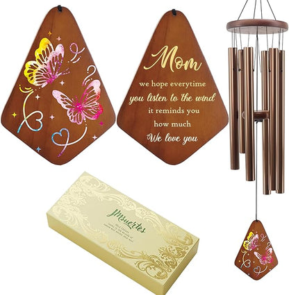Mom Wind Chimes 32", Birthday Gifts for Mom from Daughter Son, Love Reminder Gifts for Mothers Day Thanksgiving Christmas，Wind Chimes for Mother