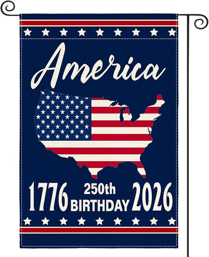 AVOIN colorlife 1776-2026 America 250th Anniversary Patriotic Garden Flag 12x18 Inch Double Sided Outside, 4th of July American 250 Years Yard Outdoor Decoration