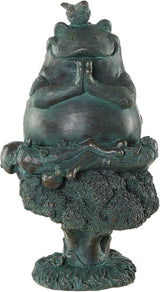 Topadorn Frog Statue Zen Garden Figurines for Home and Garden Decor, Garden Decoration Resin Statuary Yoga Frog, Dark Green